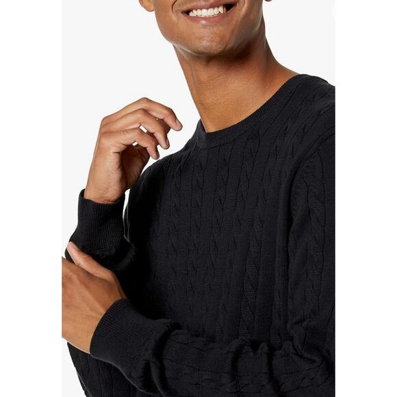 NWT Amazon Essentials Men's Crewneck Cable Cotton Sweater XSmall - Picture 3 of 9